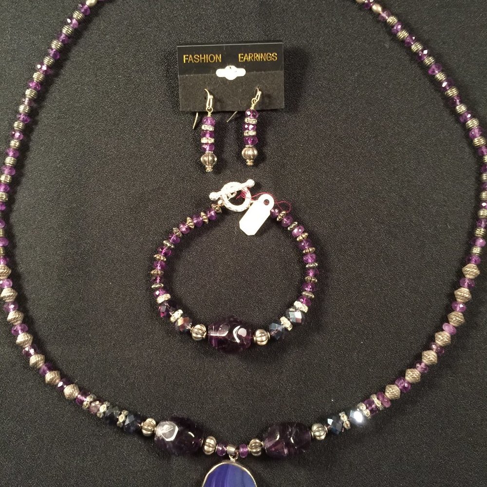 Amethyst parure 3 item set